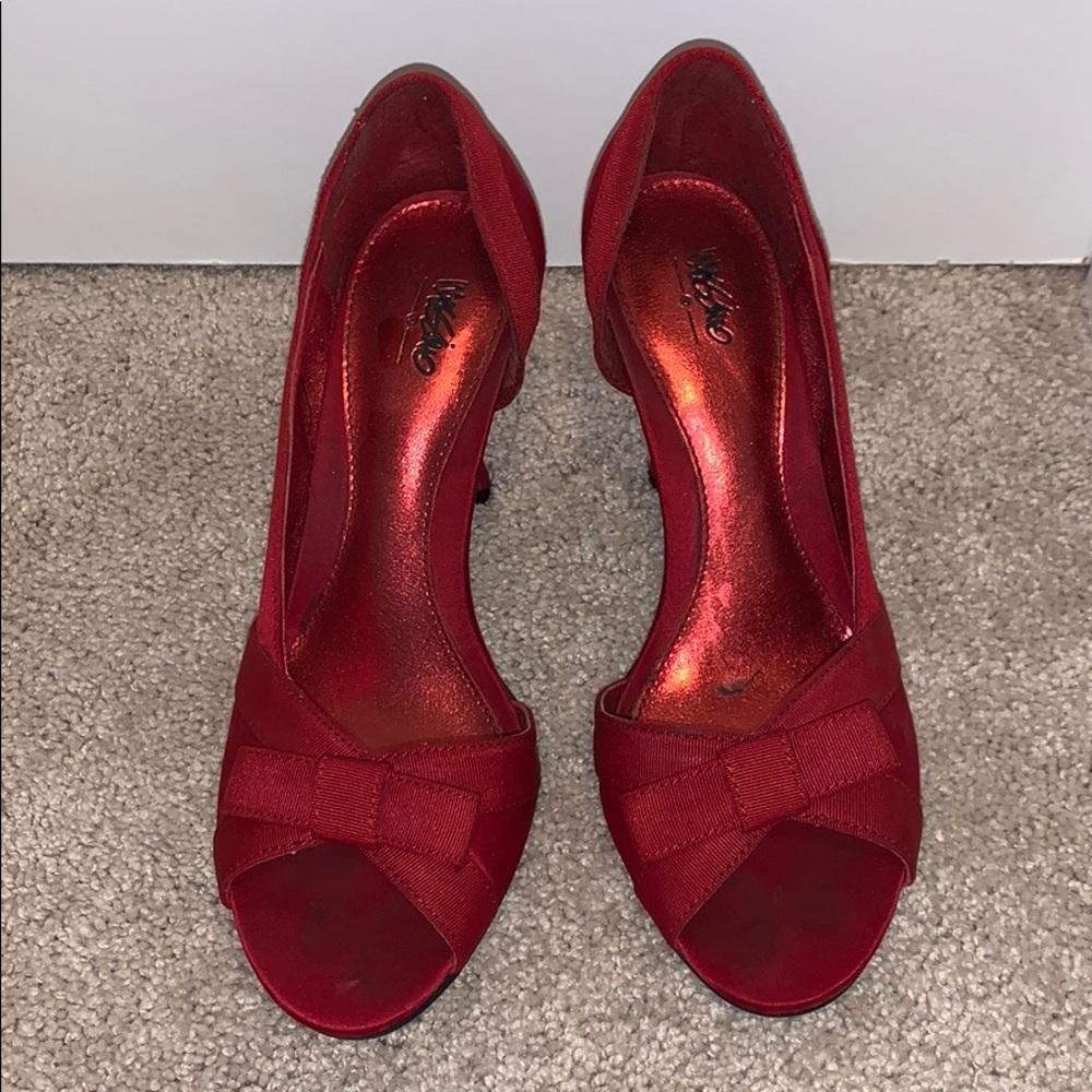 Mission Target red peep heel